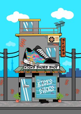 Kicks Shoe Shop Illustrati