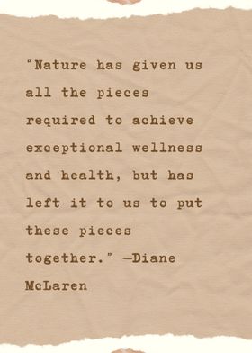 Achieve Wellness Naturally - Inspirational Quote by Diane McLaren