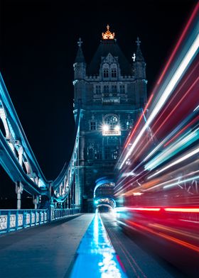 Tower Bridge With London Bus During Night