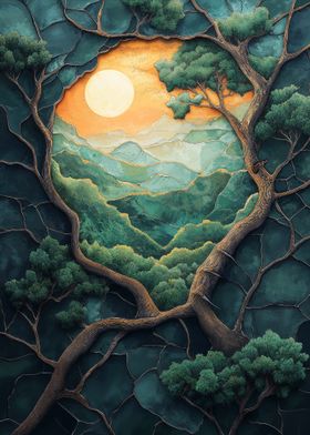 Tree Frame Landscape