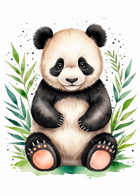 Cute Panda Watercolor