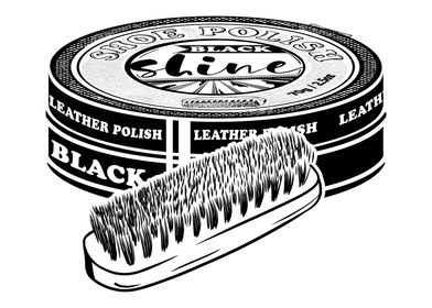 Black Shoe Polish & Brush