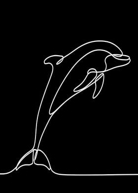 Dolphin Line Art