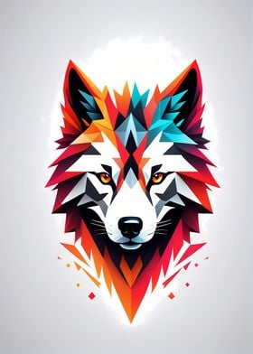 Geometric Wolf Portrait