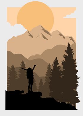 Mountaintop Silhouette