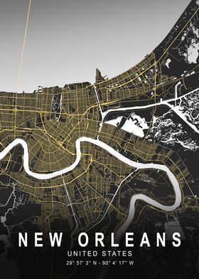 New Orleans Silver Map