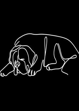 One Line Saint Bernard Dog Illustration