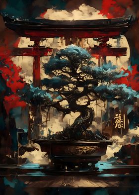 Bonsai Tree and Torii Gate