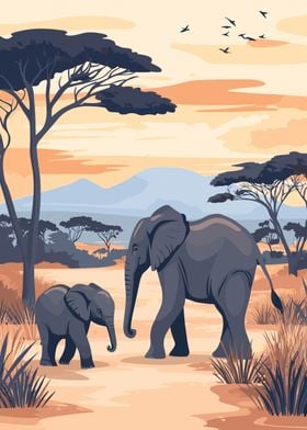 African Elephant Family