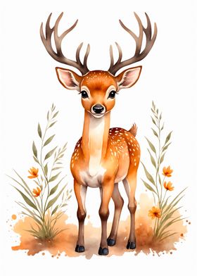 Deer Watercolor 