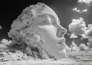 Surrealistic Sculpture Face