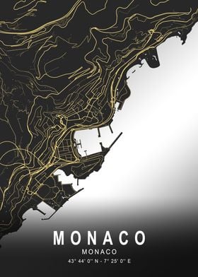 Monaco Silver Map