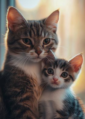 Mother Cat and Kitten