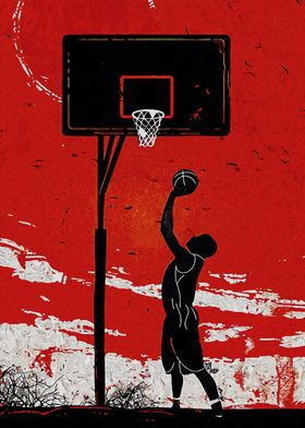 Silhouette Basketball Dunk