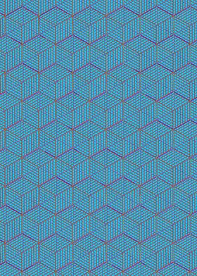 Hexagon Vibrant Blue Hue Pattern