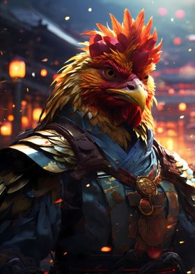 Rooster Samurai Warrior