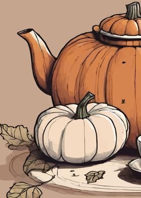 Pumpkin Teapot & Pumpkins