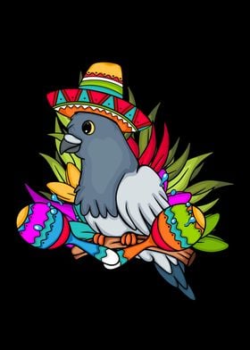 Mecican Pigeon Sombrero Macara Cinco De Mayo