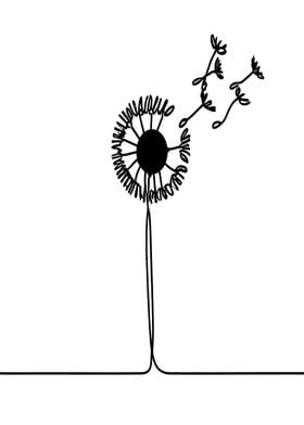 Dandelion Line Art