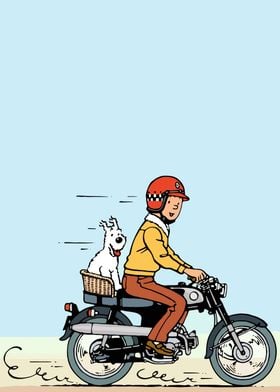 Tintin on a Motorcycle