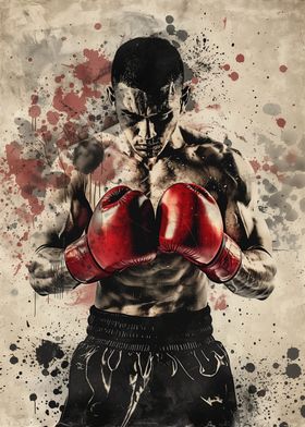 Boxing Fighter Gloves Motivation