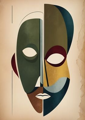 Retro Abstract Face Mask