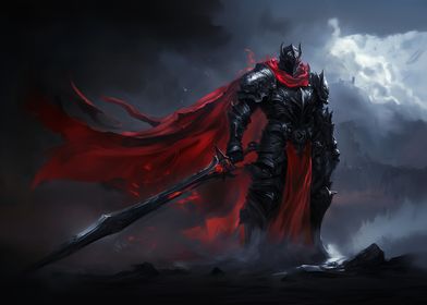 Dark Knight with Red Cape