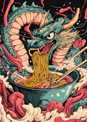 Dragon Eats Ramen Japan Noodle