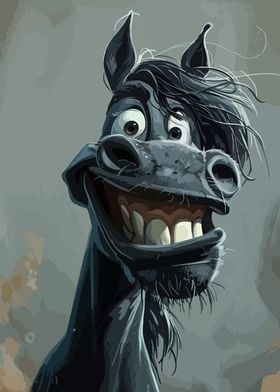 Smiling Cartoon Horse