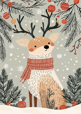 Christmas Reindeer Illustration