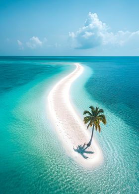 Palm Tree on a Sandbar