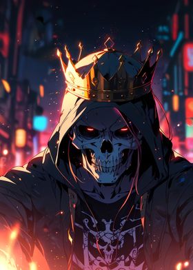 Skeleton King in Cityscape