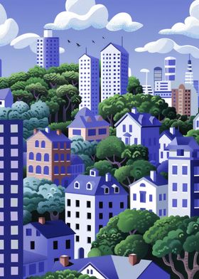 Cityscape with Trees