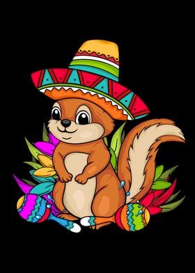 Mecixan Squirrel Sombrero Macara Cinco De Mayo