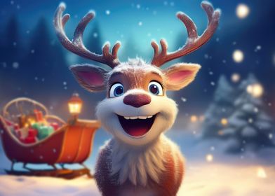 Smiling Reindeer Christmas