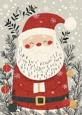 Smiling Santa Claus Illustration