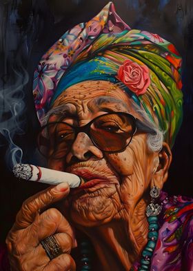 Woman Smoking Cigar