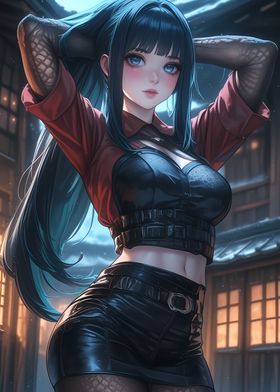 Ninja Anime Girl in Red an