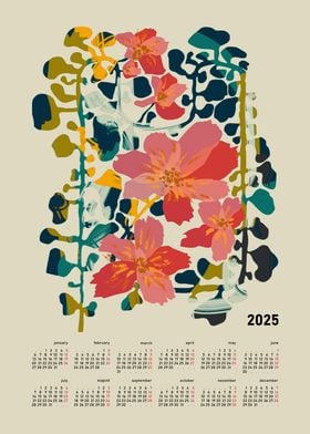 Calendar 2025 colorful orchid