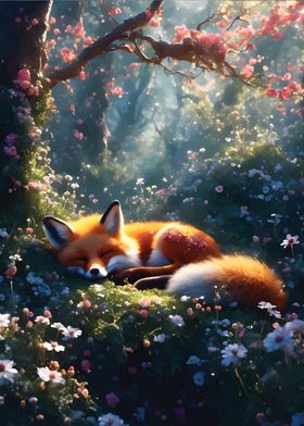 Baby Fox Sleeping