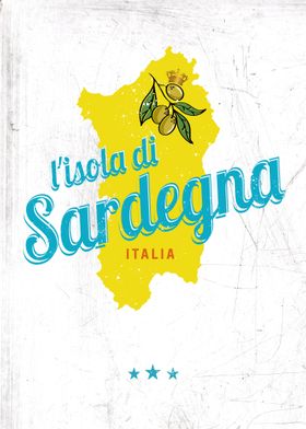 Sardinia Island Map Italy