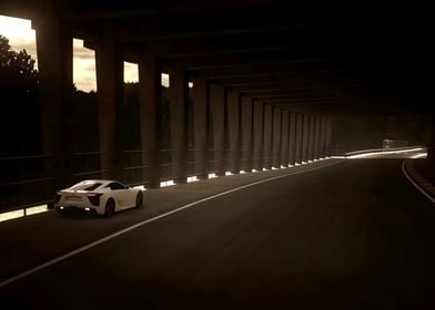 White Lexus LFA Sports Car 