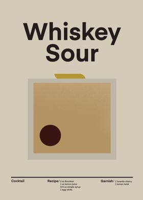 Whiskey Sour Cocktail Poster