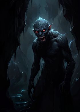 Dark Creature in Cave