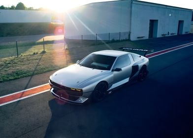 Hyundai Silver Sports Car on Track