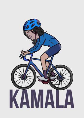 Kamala Harris Cycling Illustration