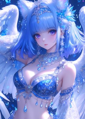 Blue-Haired Angel with Win