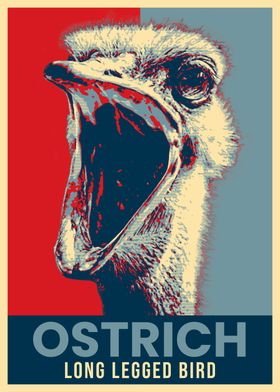 Ostrich pop Art Poster