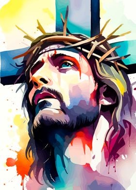 Jesus Christ Watercolor Portrait