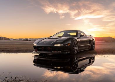 Acura Black Honda NSX at Sunset